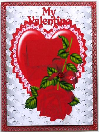Red Rose on a Heart with Letter A4 by Selina Dittmann