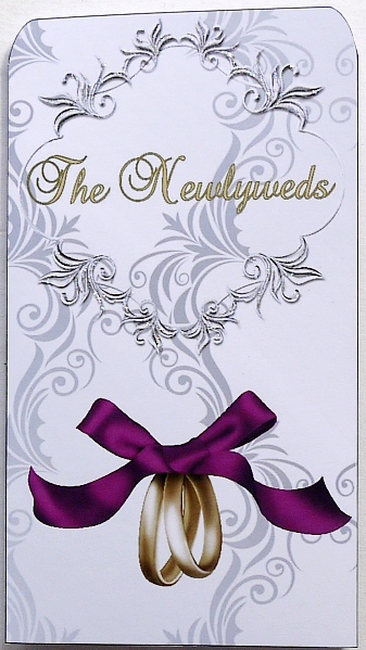 Money Envelope Wedding Rings Merlot Bow by Selina Dittmann