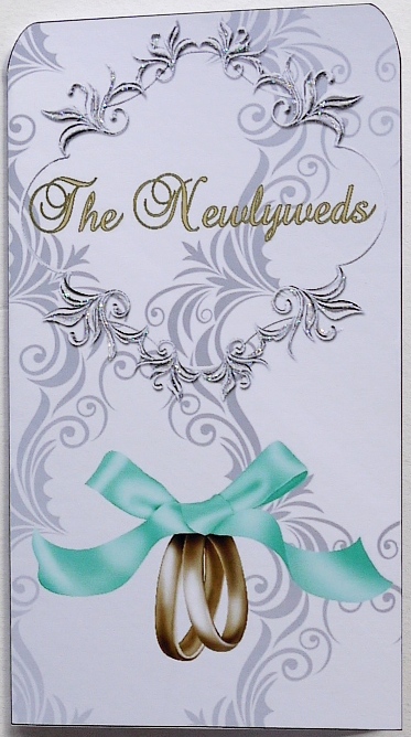 Money Envelope Wedding Rings Mint Bow by Selina Dittmann