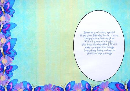 Blue and Purple Floral Butterfly Insert 2 by Selina Dittmann