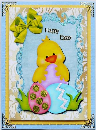 Cute Easter Chick with Eggs by Selina Dittmann