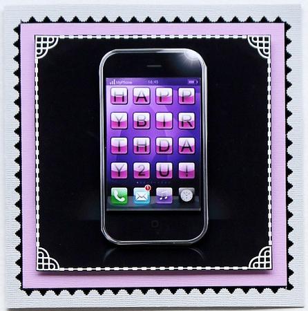 Smart Phone Quick Card with 3D Decoupage by Selina Dittmann