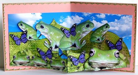 Triple Layer Pop Out Card Frogs with Sky by Selina Dittmann