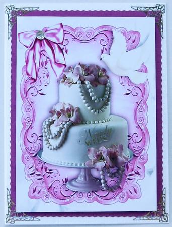 Pink/white Wedding Cake A4 by Selina Dittmann