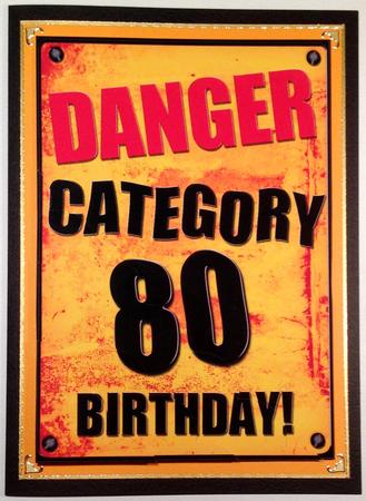 A5 Fun Novelty 80th Birthday Scallop Corner Side Stacker by Selina Dittmann