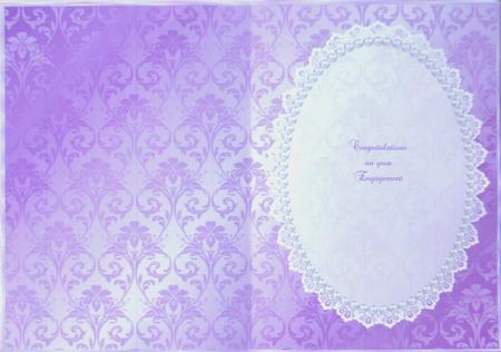 Dark Mauve Damask, White Lace and Pearl Insert by Selina Dittmann