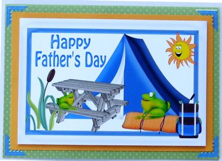 Fathers Day Camping with Cheeky Frogs A4 by Selina Dittmann