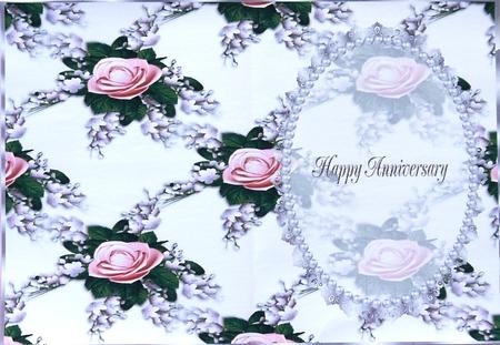 Pink Rose Spray, Silver Lace, and Pearl Insert 4 by Selina Dittmann