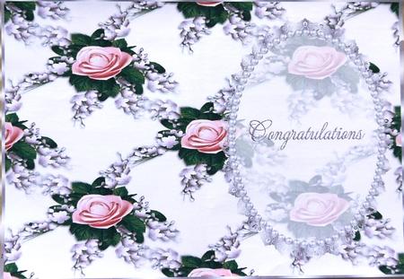 Pink Rose Spray, Silver Lace, and Pearl Insert 2 by Selina Dittmann