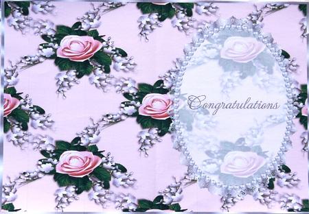 Pretty Pink Rose Spray, Lace and Pearl Insert 3 by Selina Dittmann