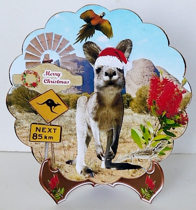 Aussie Christmas Plate & Stand & Decoupage by Selina Dittmann