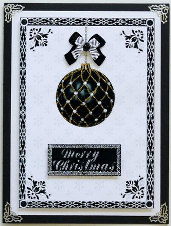Black & Silver Bauble Pyramid Card by Selina Dittmann