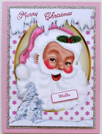 Lovely Santa with Snow and Christmas Tree A4 by Selina Dittmann