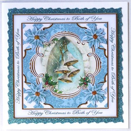 Teal Snowbells Both of You Lattice Corner 8in Topper by Selina Dittmann