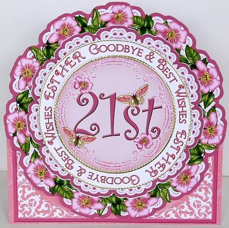 Pink Blossom 21st Birthday 3D Picture Doily C & E Kit by Selina Dittmann