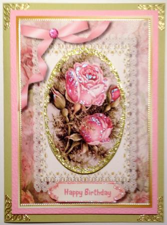 Beautiful Roses in a Ornate Oval Frame  by Selina Dittmann