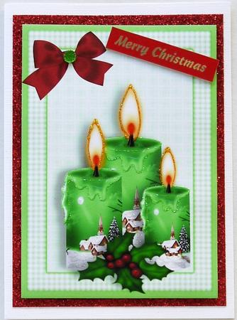 Beautiful Green Christmas Candle's A4 by Selina Dittmann