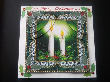 Christmas Candle 3 All 4 Rounded Corner Card Front by Selina Dittmann