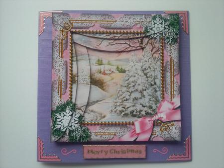 Christmas Stream Snow Square Spiral Rounded Edge Stacker by Selina Dittmann