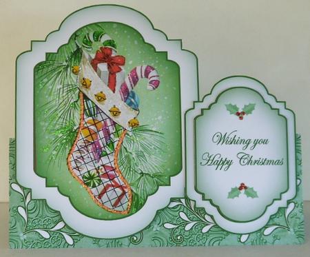 Christmas Stocking Large Fancy Stand Up Card N Envelope Kit by Selina Dittmann