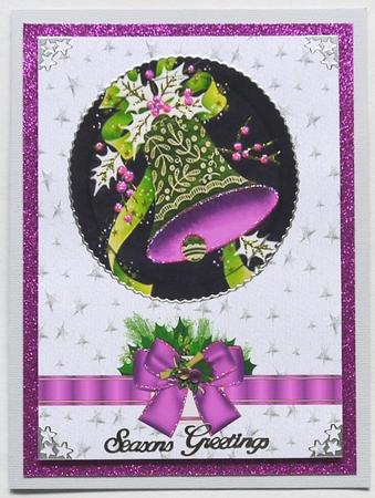 Vintage Bells in Pink with Holly & Bow A4 by Selina Dittmann
