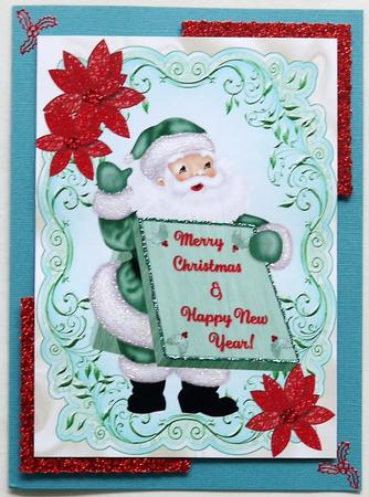 Santa with Plaque Happy New Year! by Selina Dittmann