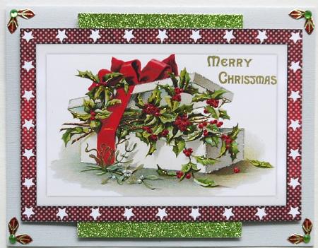Christmas Gift Box with Holly A4 by Selina Dittmann