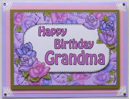 5x7 Birthday Grandma Time for Roses 3D Decoupage by Selina Dittmann