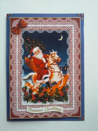 Christmas Vintage Santa Wavey Corner Stacker by Selina Dittmann