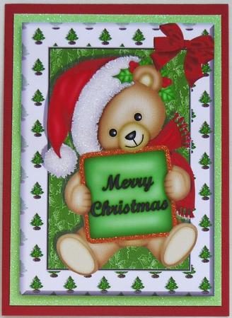 Cuddly Christmas Bear A4 by Selina Dittmann