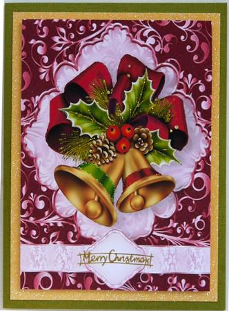 Beautiful Bells with Burgundy Bow A4 by Selina Dittmann