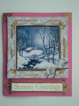Blue Winter Walk One Edge Round Bottom Stacker by Selina Dittmann