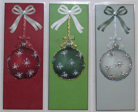 Set of Three Christmas Bauble Bookmarks by Selina Dittmann