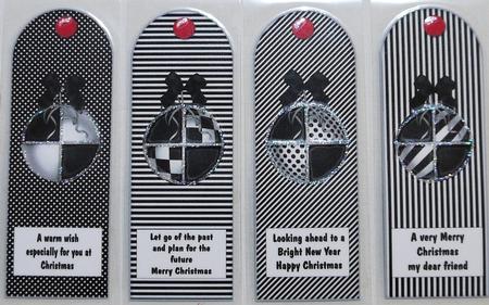 Set of 4 Monochrome Christmas Bookmarks by Selina Dittmann