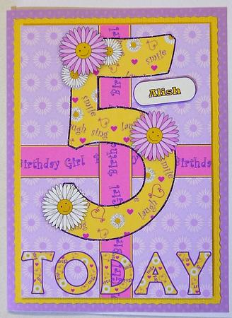 Five Today Birthday Daisies A5 Decoupage by Selina Dittmann