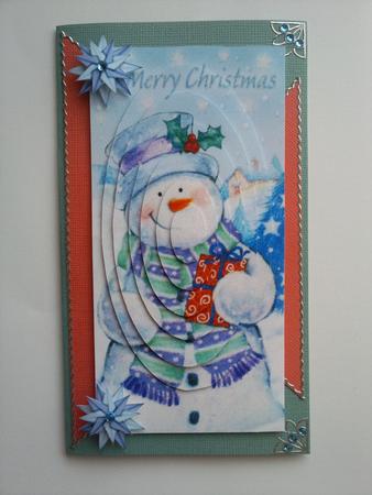 Snowman with Present, Oval Pyramids by Selina Dittmann