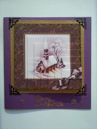 Church Lights on Scallop 5in Square One Corner Stacker by Selina Dittmann