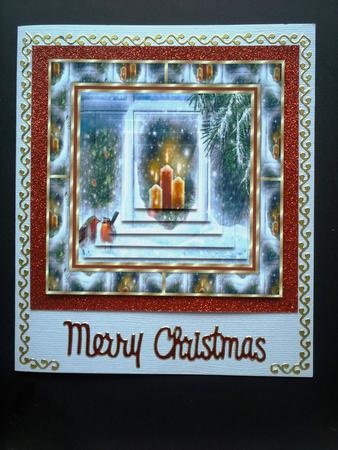 Robins at the Christmas Window 3D Pyramid by Selina Dittmann