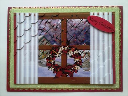 Snowman Through the Window Deckle Edge Stacker by Selina Dittmann