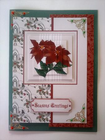 Pyramid Poinsettia Christmas Card Front by Selina Dittmann