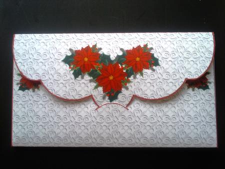 Money Wallet/gift Envelope - Poinsettias by Selina Dittmann