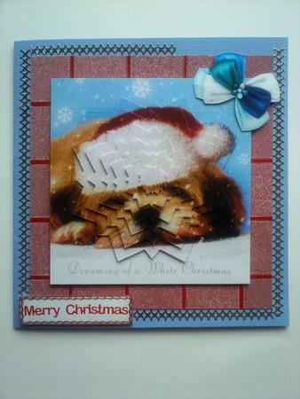 Little Terrier in Santa Hat, Star Pyramids by Selina Dittmann