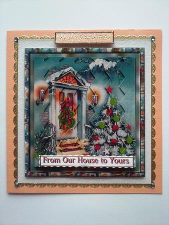Welcome Home for Christmas Zig Zag Side Stacker Card Front by Selina Dittmann