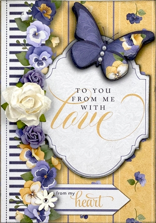 From My Heart Easy Floral 5 x 7 Inch Decoupage Card & Insert by Shannah Bartle