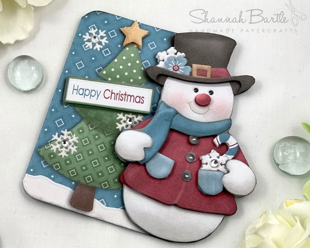 Jolly Snowman 5.75 Inch Shaped Decoupage Card & Insert by Shannah Bartle