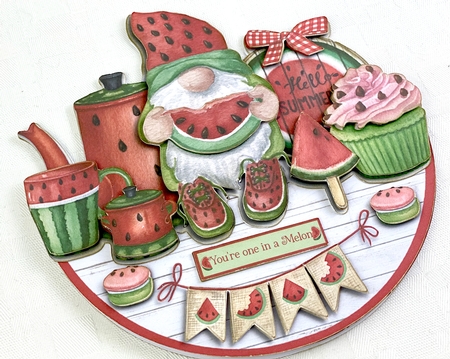 WATERMELON TEA TIME rocker card by Shannah Bartle