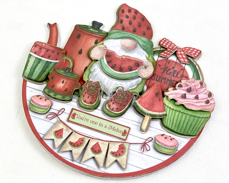 WATERMELON TEA TIME rocker card by Shannah Bartle