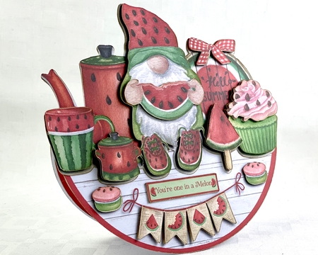 WATERMELON TEA TIME rocker card by Shannah Bartle