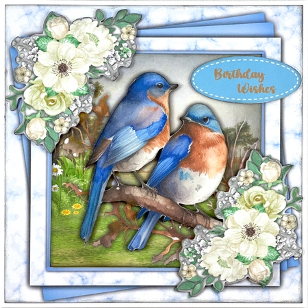 8x8 Mini Kit ,Beautiful Bluebirds and White Roses by Shannah Bartle