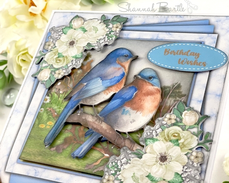 8x8 Mini Kit ,Beautiful Bluebirds and White Roses by Shannah Bartle